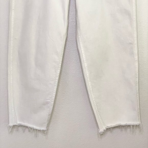 Mother Patch Pocket Private Ankle Fray Crop Jean Cream Puffs Off White 30 - Picture 9 of 16